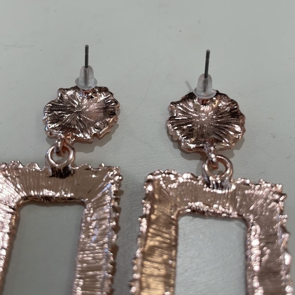 Textured Rectangle Drop Earrings - Picture 5 of 5